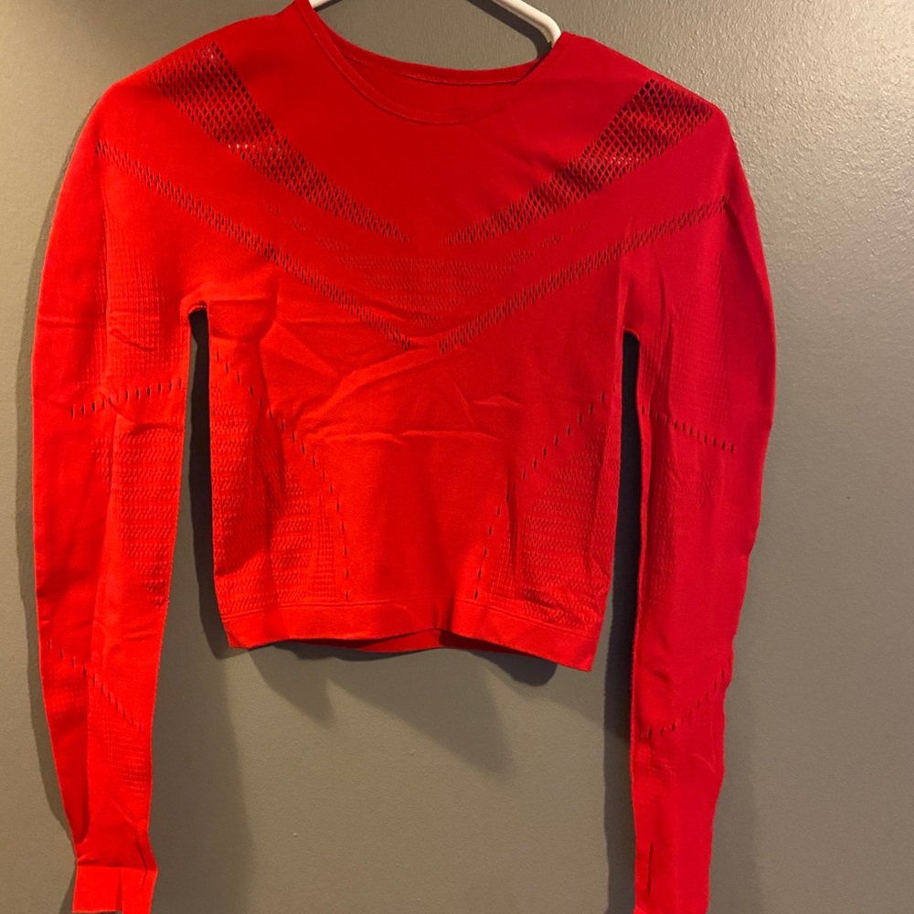 Fabletics red crop top with super cute cutouts!